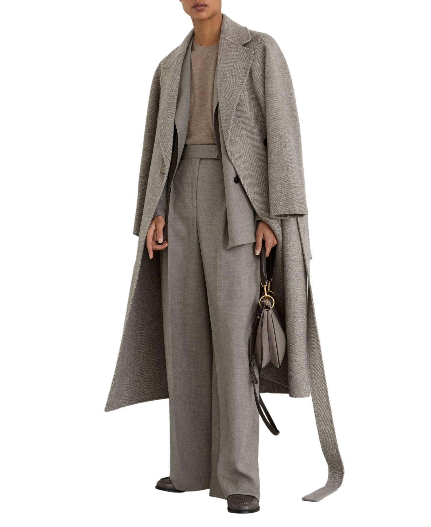 Women's Darcy Wool-Blend Wide-Leg Pleated Trousers
