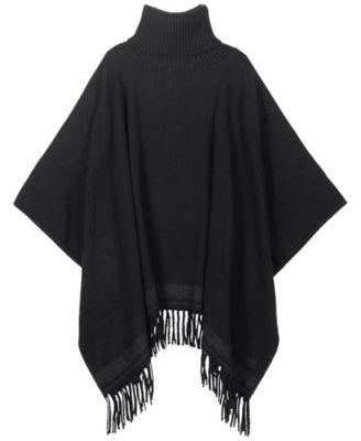 Woven Knit Collar Ruana