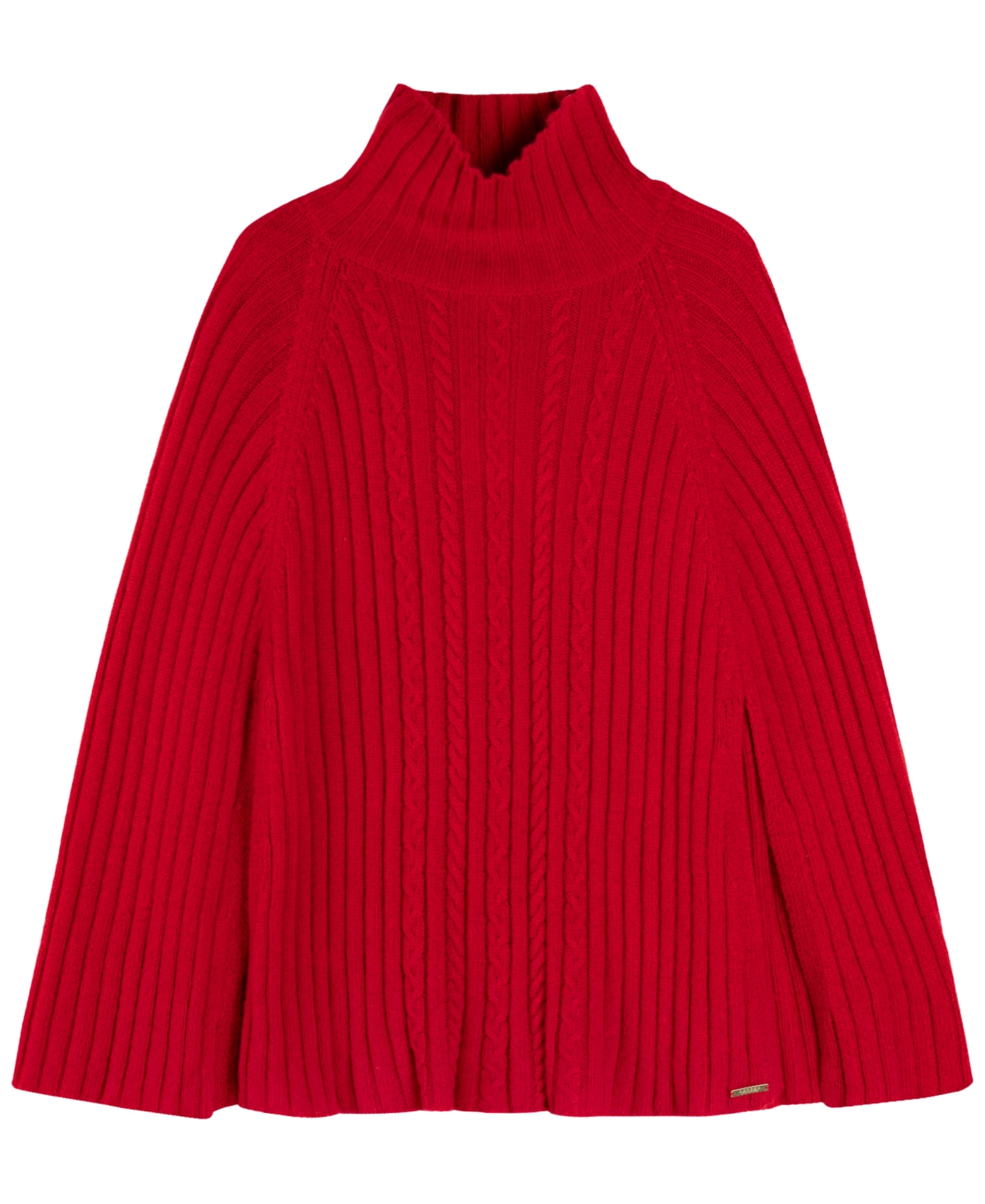 Ralph Lauren Knit Cable Cape In Ralph Red