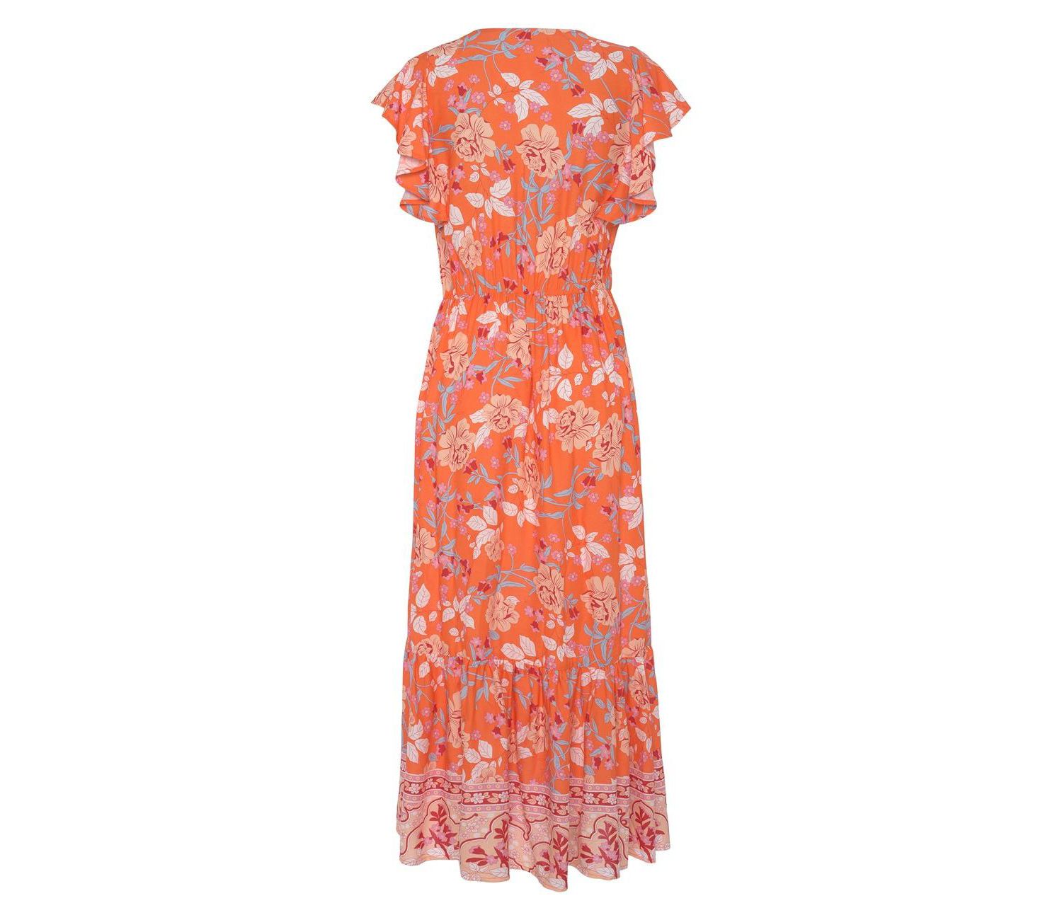 Women's Viscose Floral Print Surplice-Neck Maxi Dress