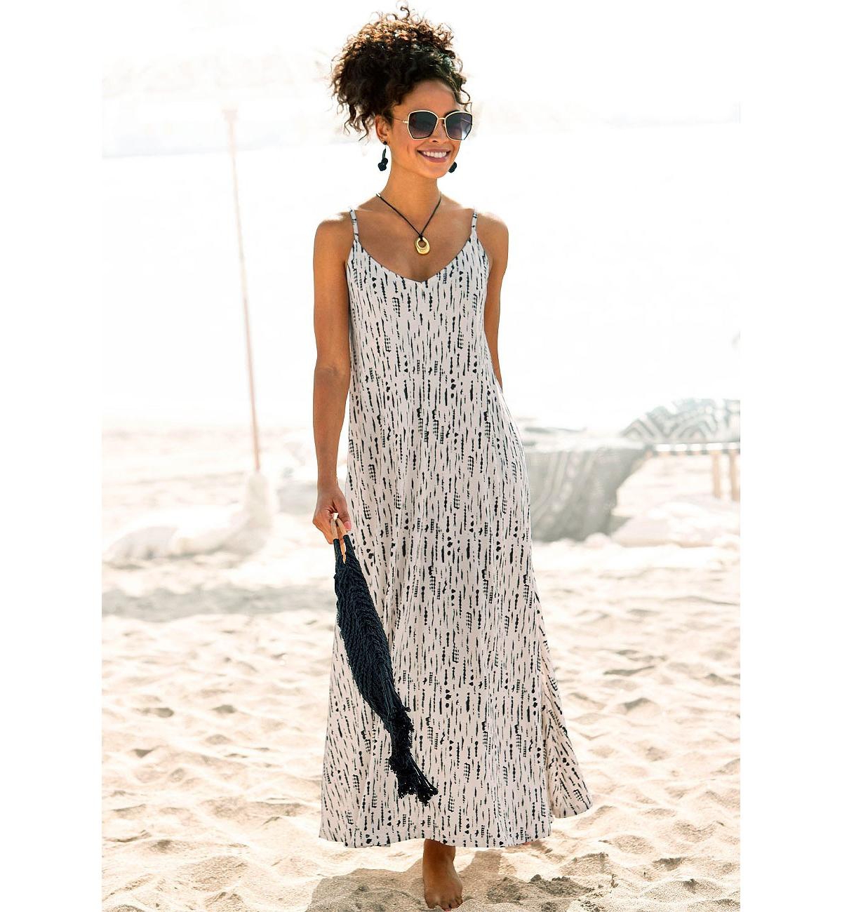 Lascana Women's Printed Tie Back Maxi Dress