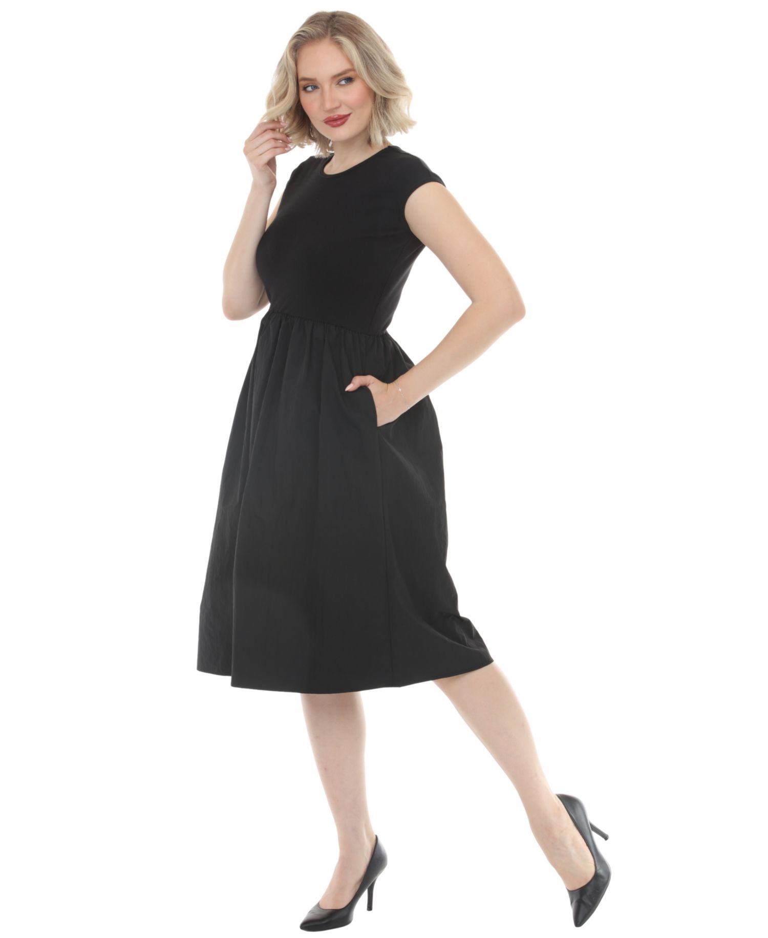 Women's Crew Neck Midi Dress