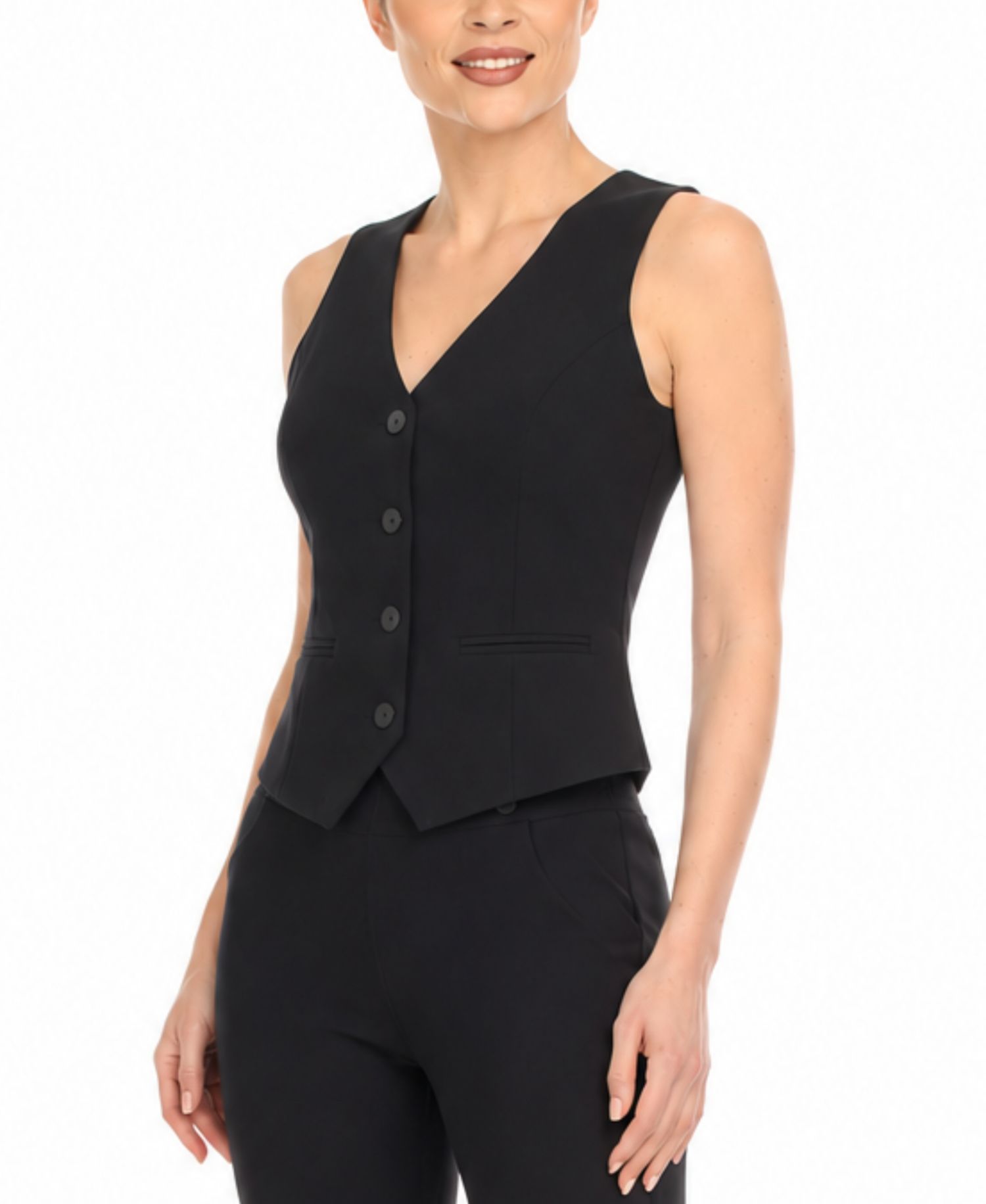 Women's Tailored Button-Front Vest