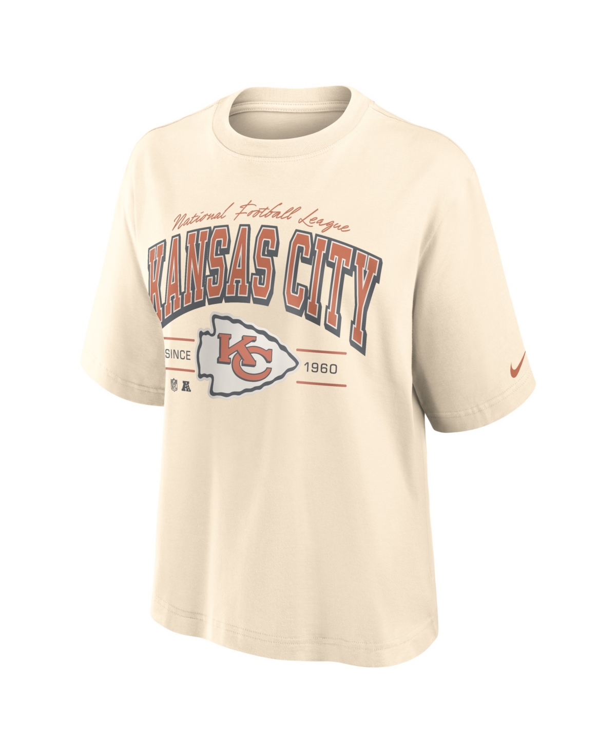 Nike Women's Cream Kansas City Chiefs Vintage Mod Boxy T-Shirt