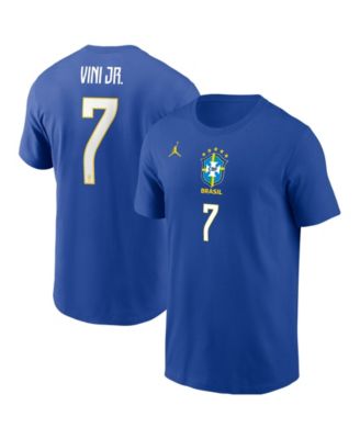 Men's Vini Jr. Royal Brazil National Team Name & Number T-Shirt