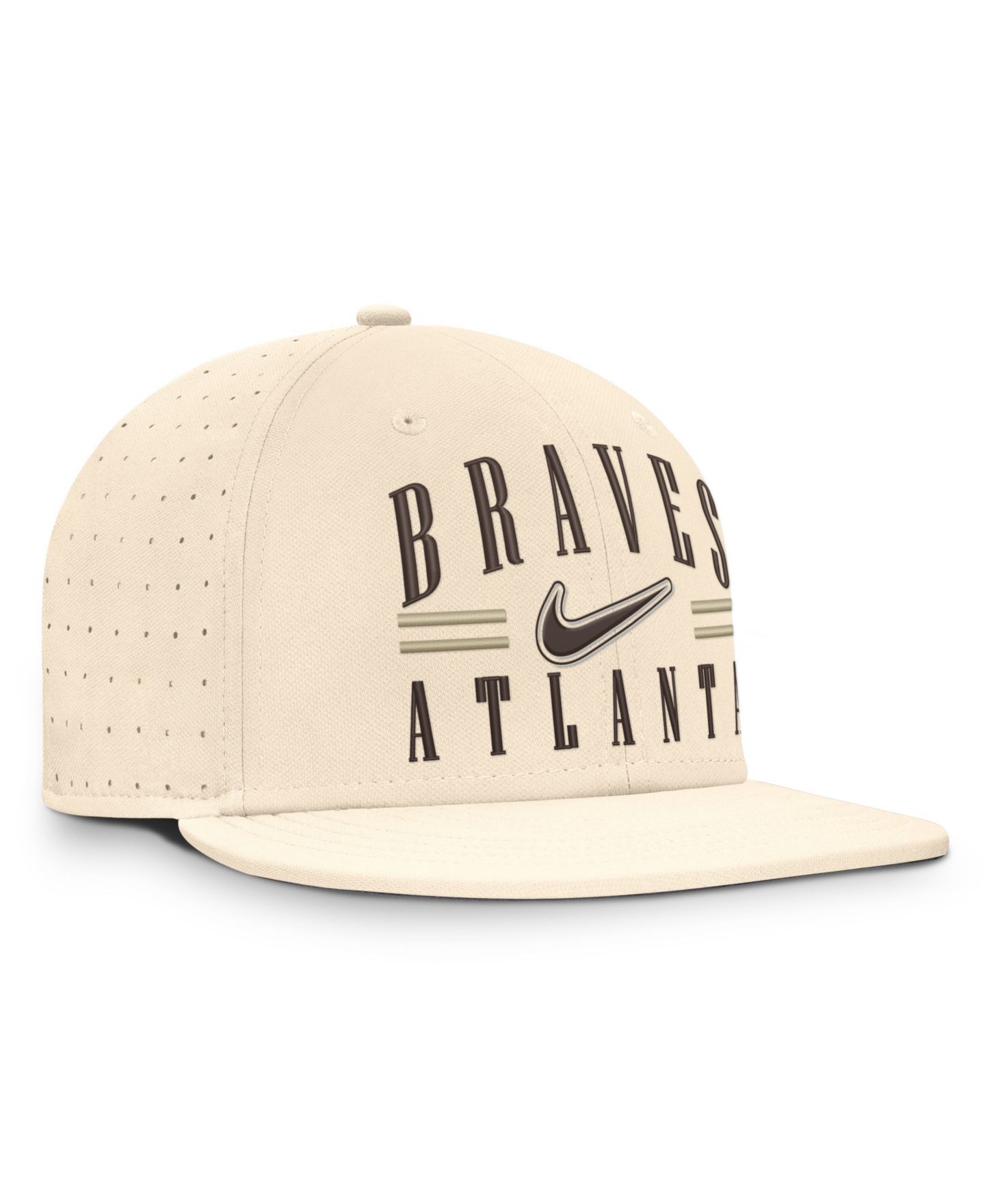 Мужская кепка Nike Natural Atlanta Braves True Dri-FIT AeroBill Fitted Hat — фото 2