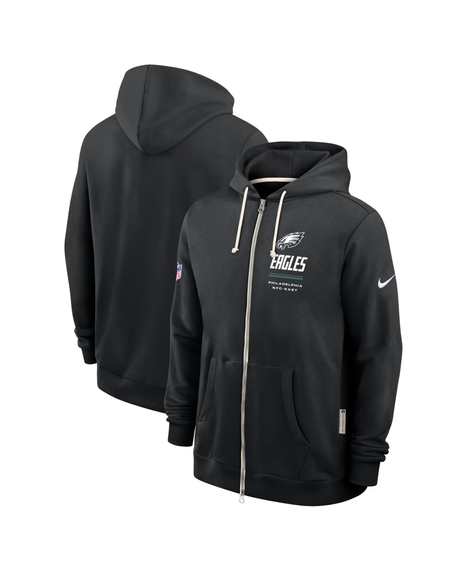 Men's Black Philadelphia Eagles Sideline Standard Issue Dri-FIT Full-Zip Hoodie