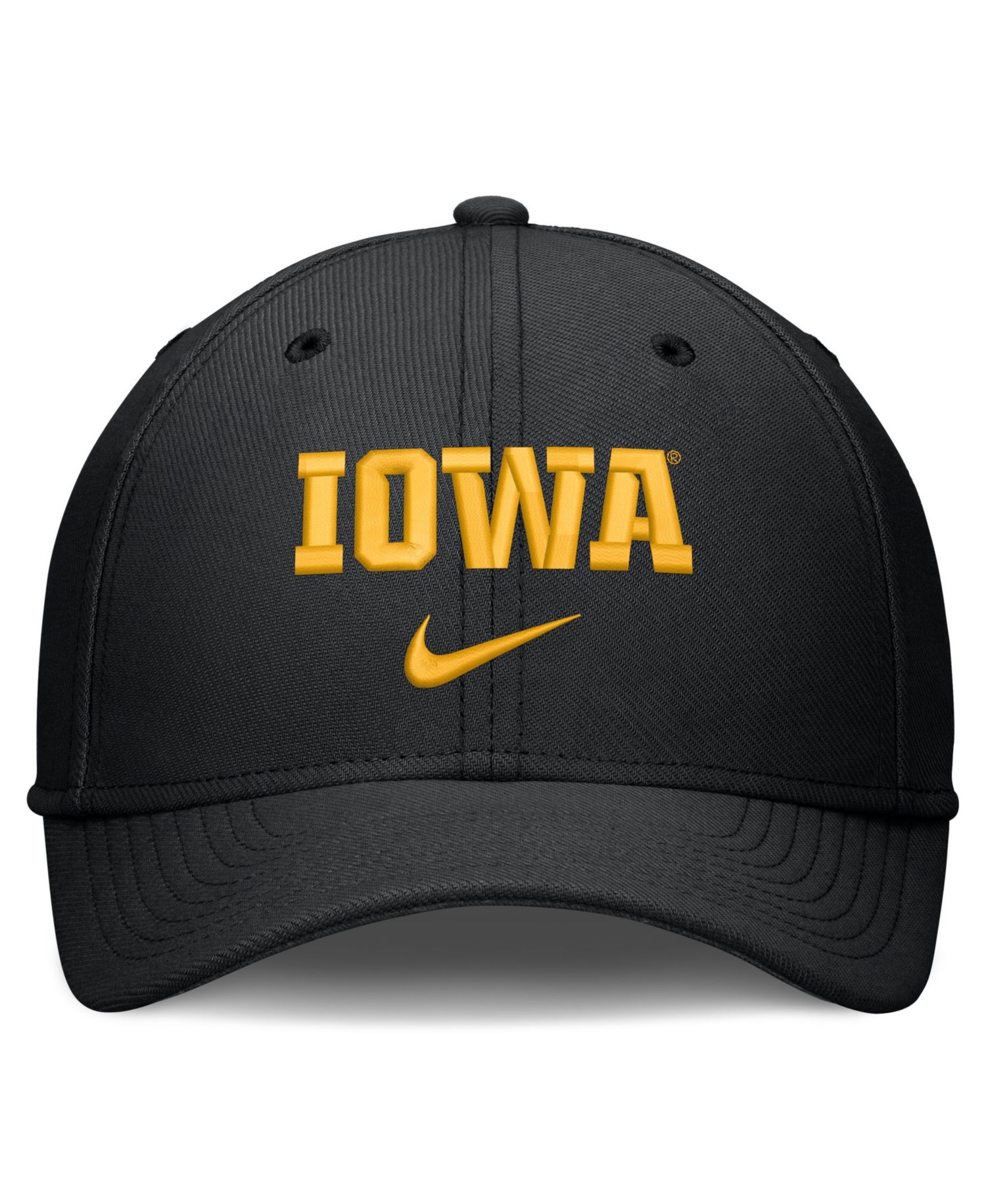 Men's Black Iowa Hawkeyes Rise On-Field Swoosh Flex Dri-FIT Flex Hat