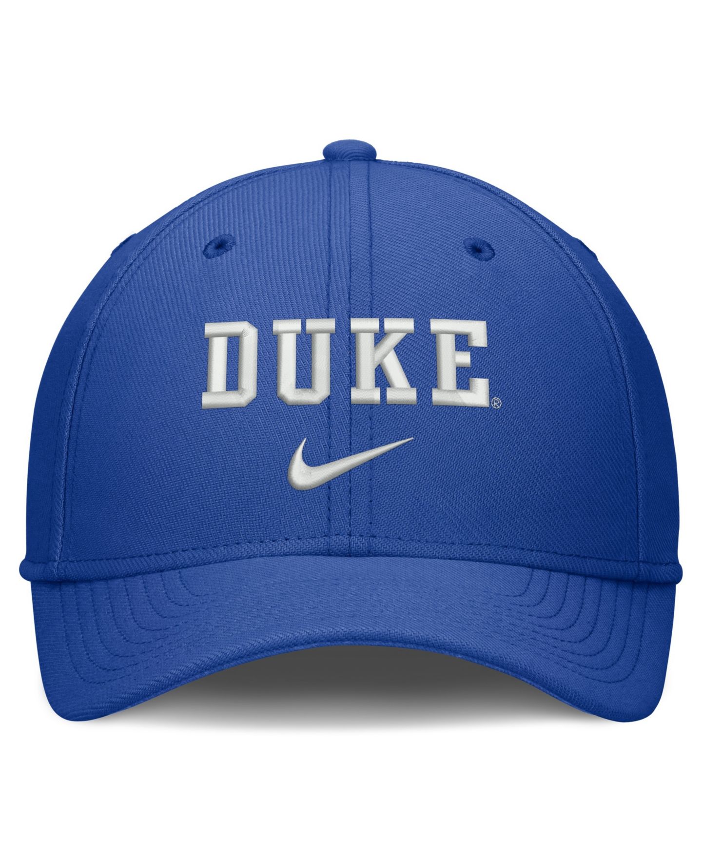 Мужская кепка Nike Royal Duke Blue Devils Rise On-Field Swoosh Flex Dri-FIT Flex Hat — фото 2