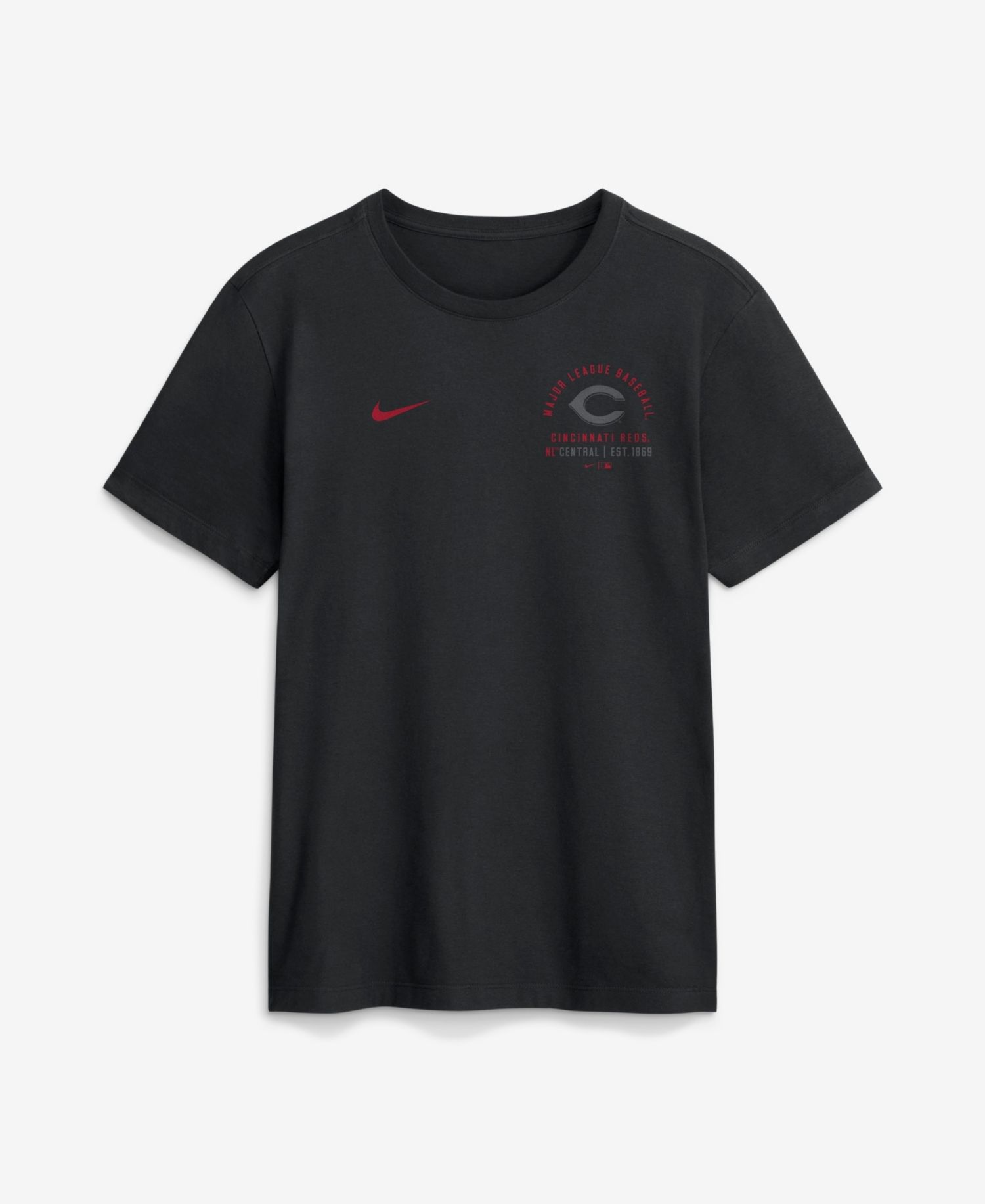 Men's Black Cincinnati Reds Split Logo T-Shirt
