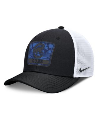 Men's Black/White Chicago Cubs Camo Rise Trucker Dri-FIT Adjustable Hat