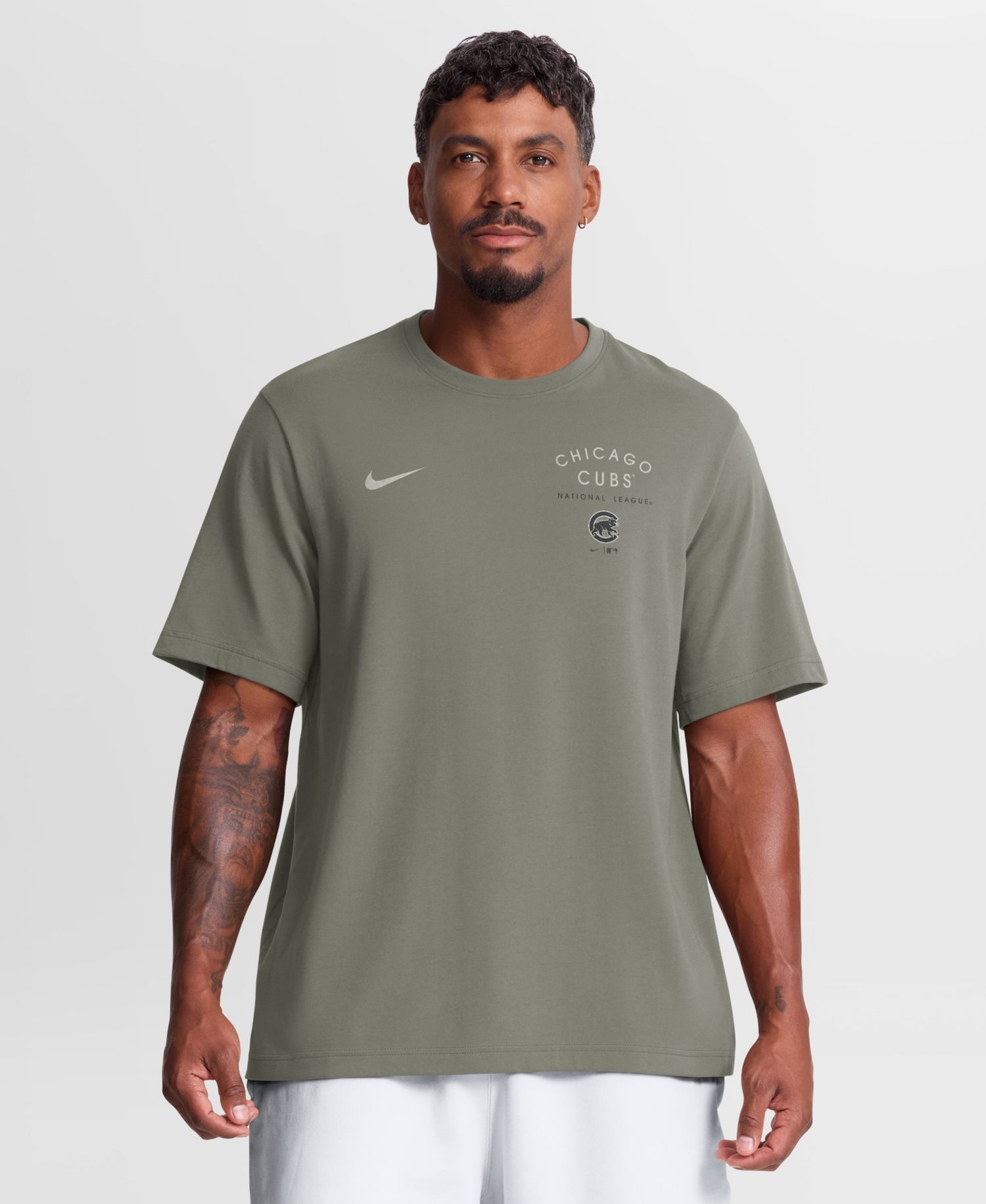Men's Olive Chicago Cubs Statement Dri-FIT Primary T-Shirt