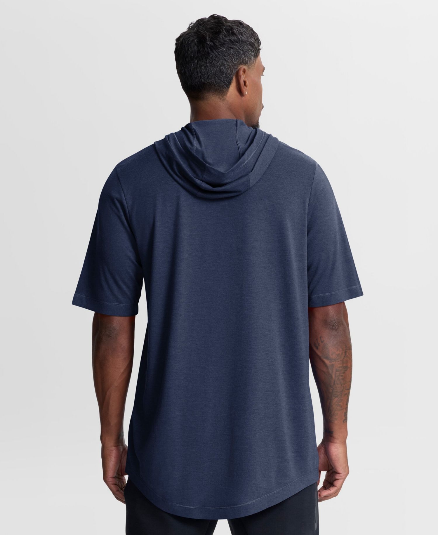 Men's Navy Boston Red Sox Arched Wordmark Tri-Blend Hooded T-Shirt