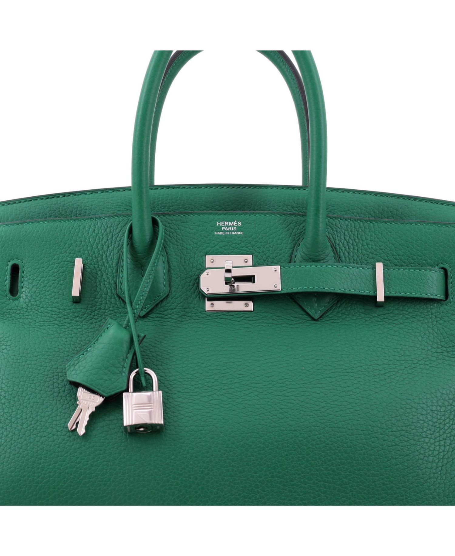 Birkin 30 Handbag Verso Clemence with Palladium Hardware