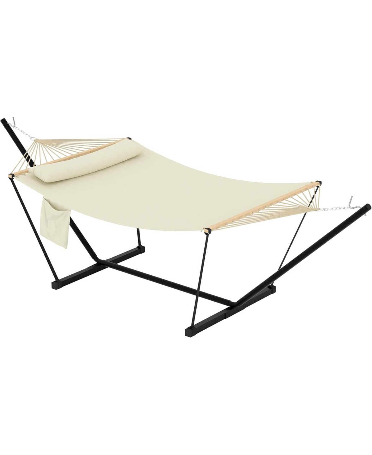 gaomon Outdoor Double Hammock with Heavy Duty Adjustable Steel Stand - Beige