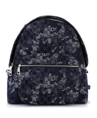 Zip Front Pocket Backpack Camouflage GG Denim