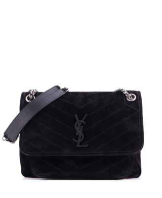 Medium Niki Chain Flap Bag Matelasse Chevron Suede