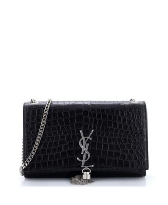Medium Classic Monogram Tassel Crossbody Bag Embossed Leather