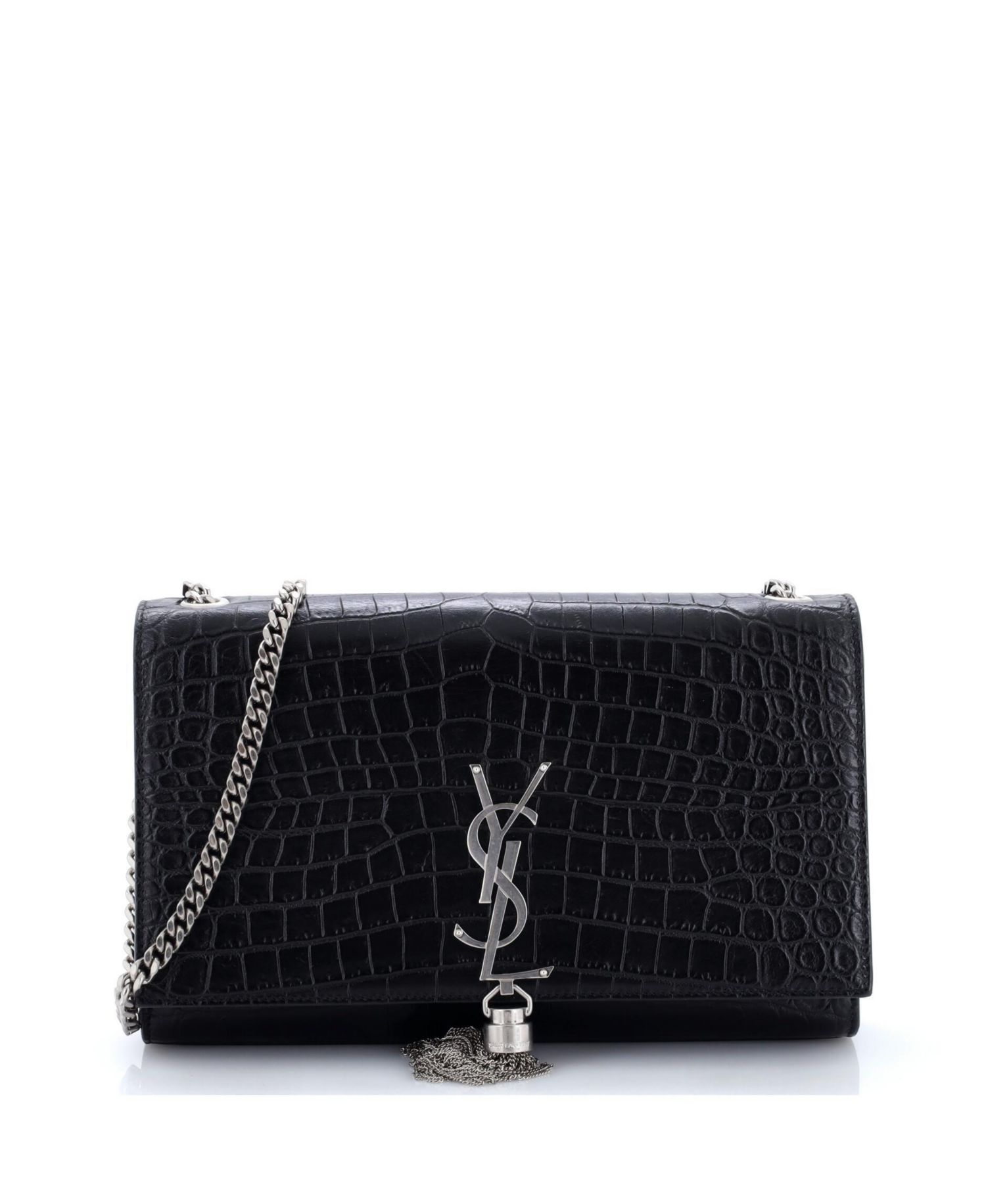 Medium Classic Monogram Tassel Crossbody Bag Embossed Leather