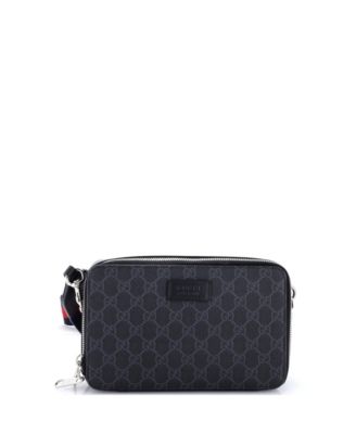 Web Strap Zip Around Camera Crossbody Bag GG Coated Canvas