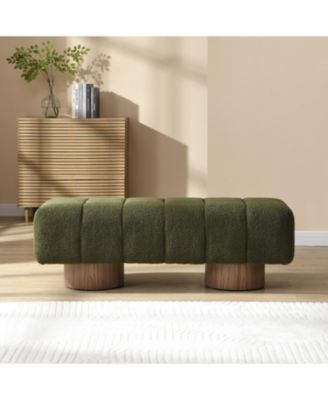 50" Boucle Bench - No-Assembly Upholstered Seat for Dining and Entryway