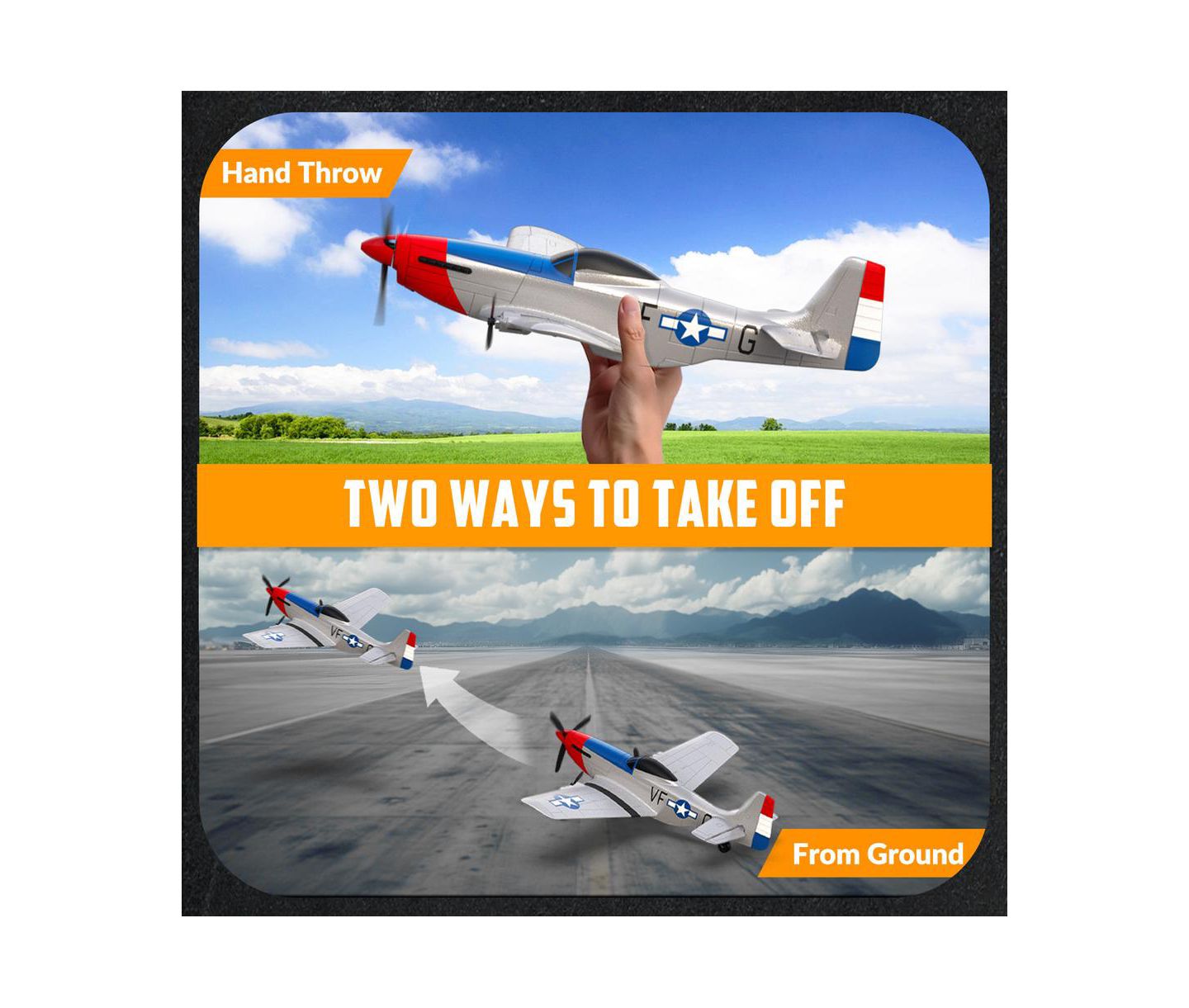 Детская игрушка Bruce & Shark 2.4GHz RC Plane - 3 Channel with Gyro, 330 feet Range and EPP Foam, цвет: Серый — фото 6