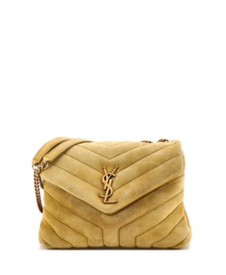 Small Loulou Shoulder Bag Matelasse Chevron Suede