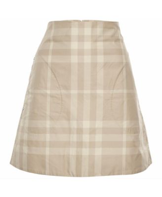 Women's Check Gabardine Mini Skirt