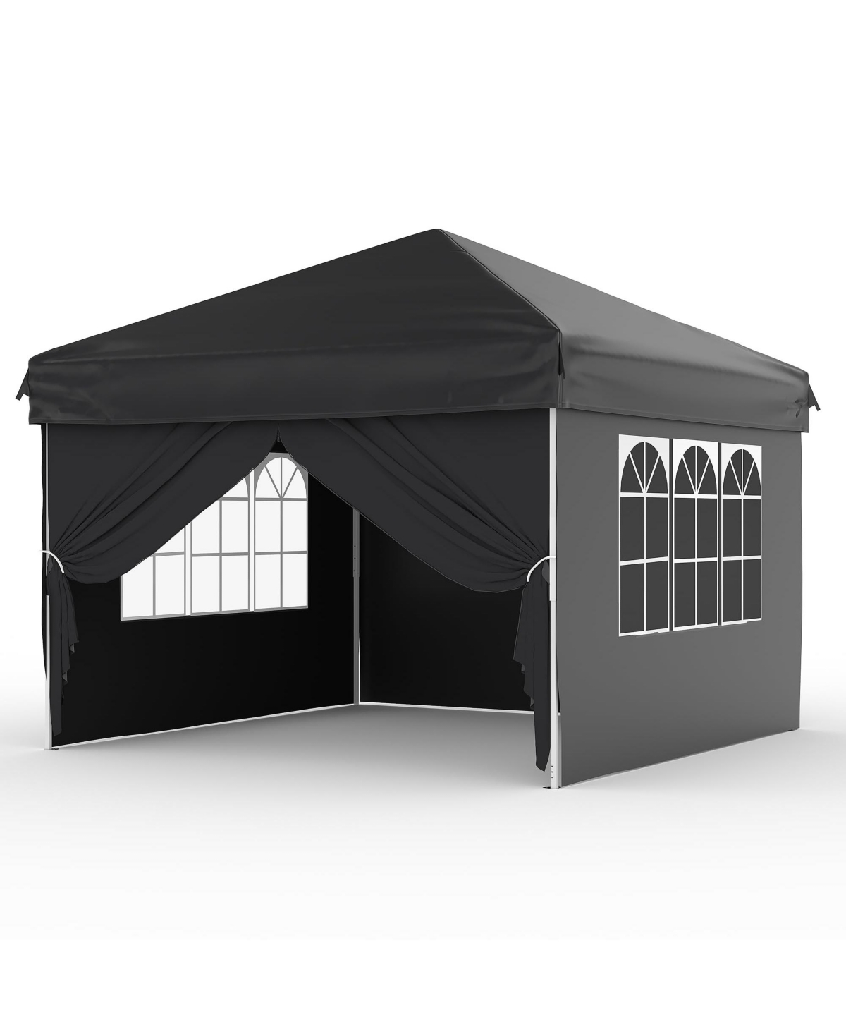 homfan 10x10 Pop Up Canopy with 4 Sidewalls – Waterproof Portable Outdoor Shade Tent Stakes and Carry Bag