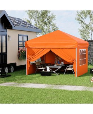 10x10 Pop Up Canopy with 4 Sidewalls – Waterproof Portable Outdoor Shade Tent with Stakes and Carry Bag