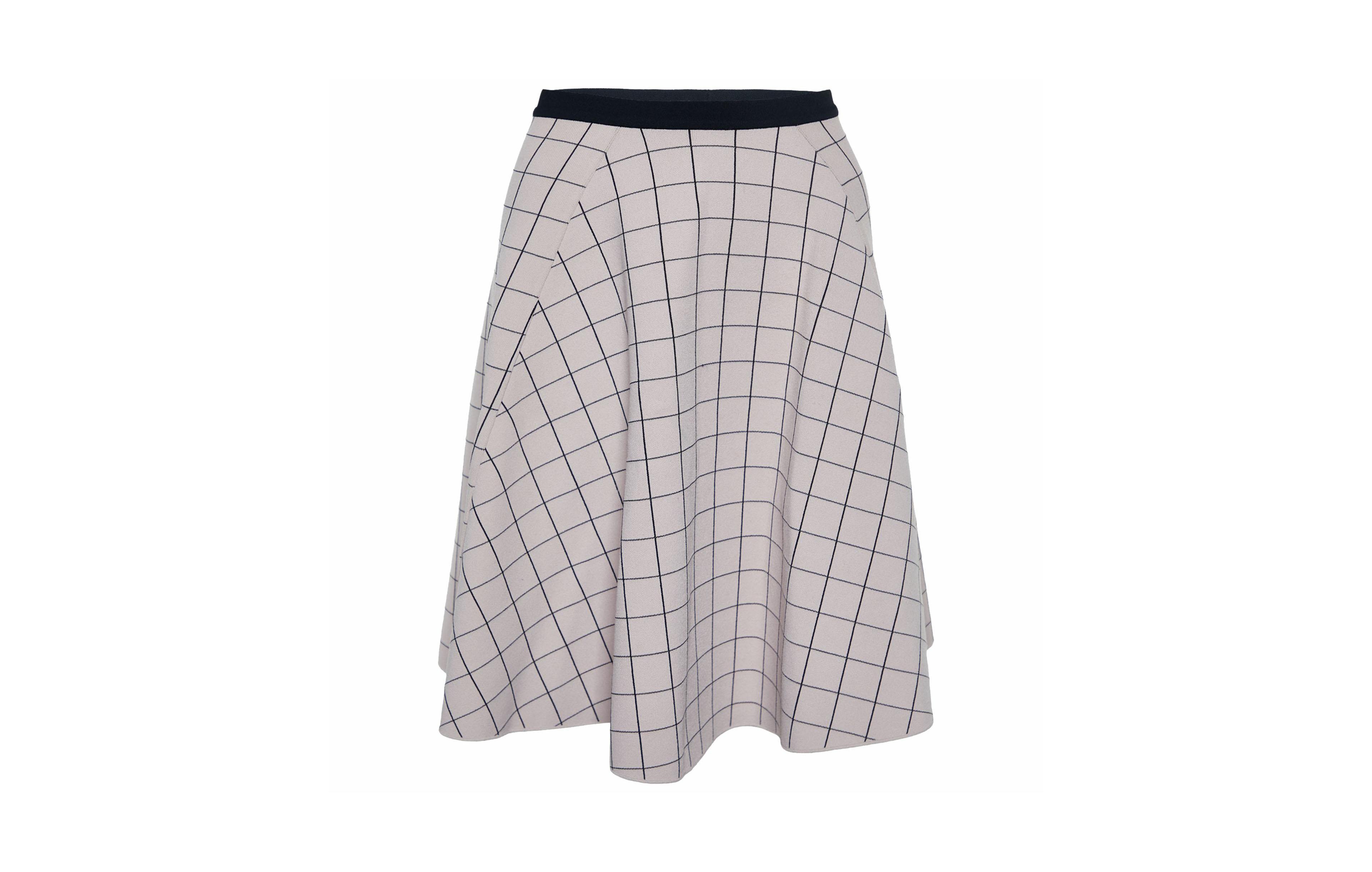 Pre-Owned Fendi Women's Square Patterned Knit Skater Mini Skirt