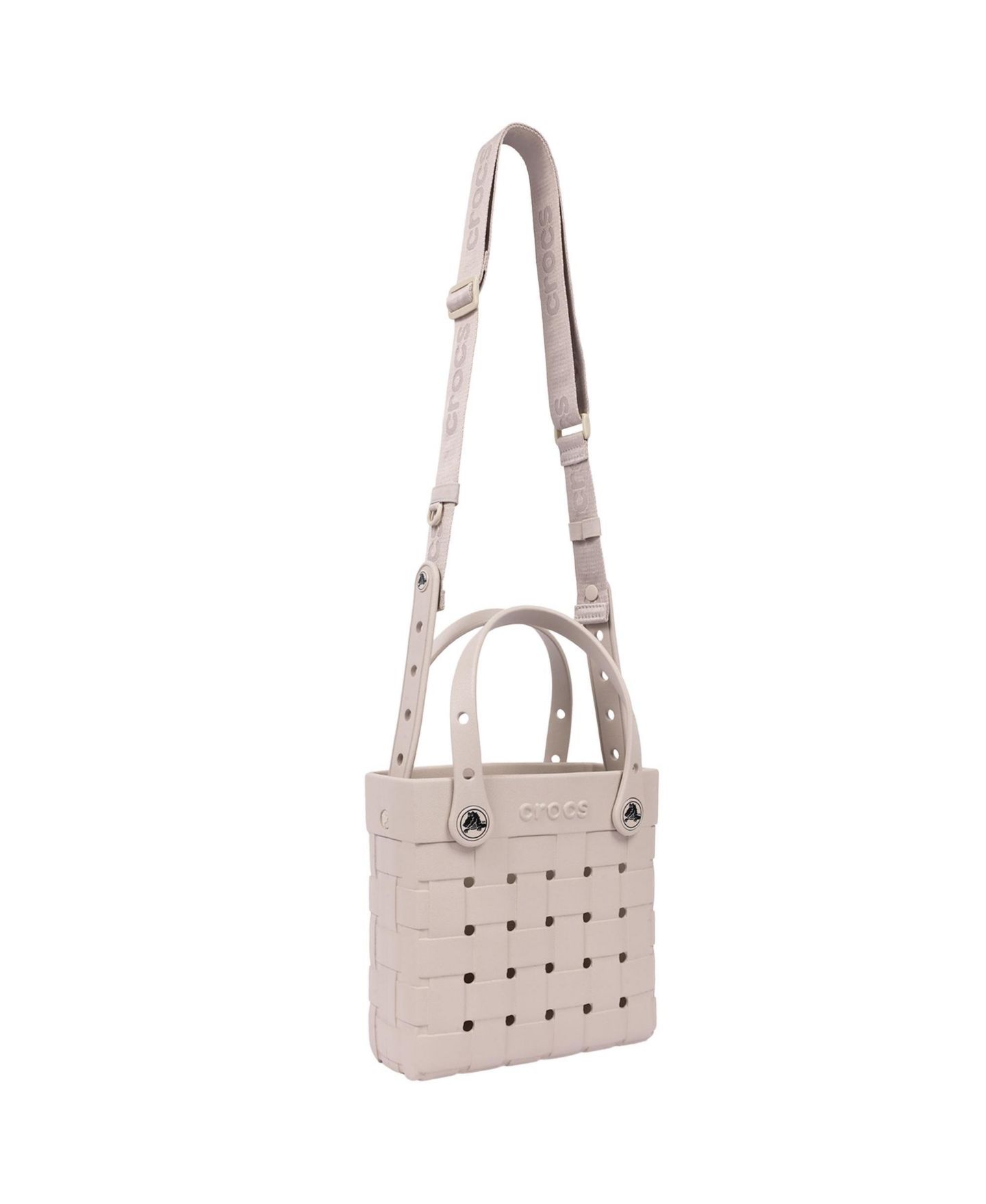 Женская сумка Crocs Woven Style Crossbody Tote with Top Handles and Removeable Crossbody Strap, цвет: Coca Crm — фото 3