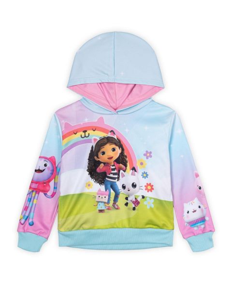 Худи Gabby's Dollhouse Baby Fleece Pullover для девочек, цвет: Синий розовый градиентный