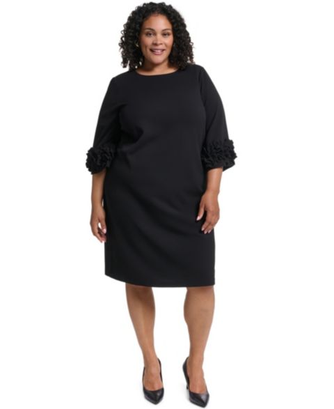 Женское платье Jessica Howard Crew Neck Shift, цвет: Чёрный