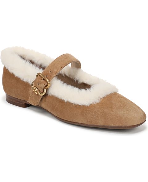 Женские балетки Sam Edelman Michaela Mary Jane с мехом, цвет: Коричневый