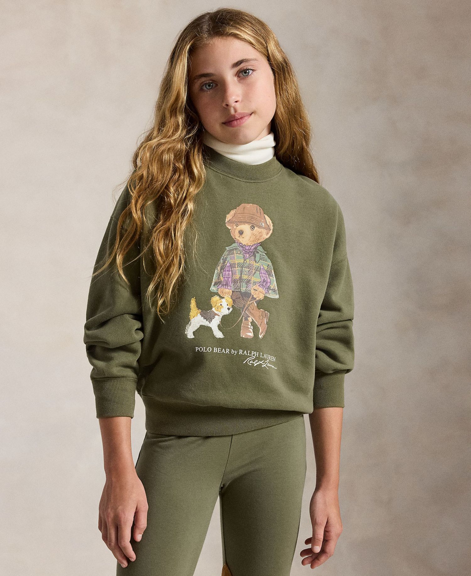 Girls' 7-16 Polo Bear Long-Sleeve Sweatshirt