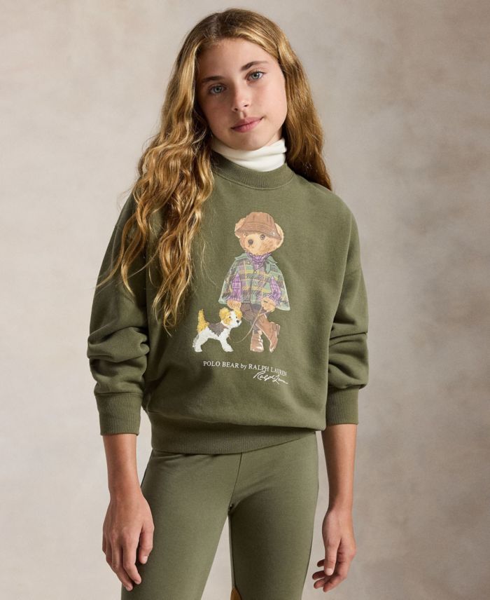 Polo Ralph Lauren Girls' 7-16 Polo Bear Long-Sleeve Sweatshirt