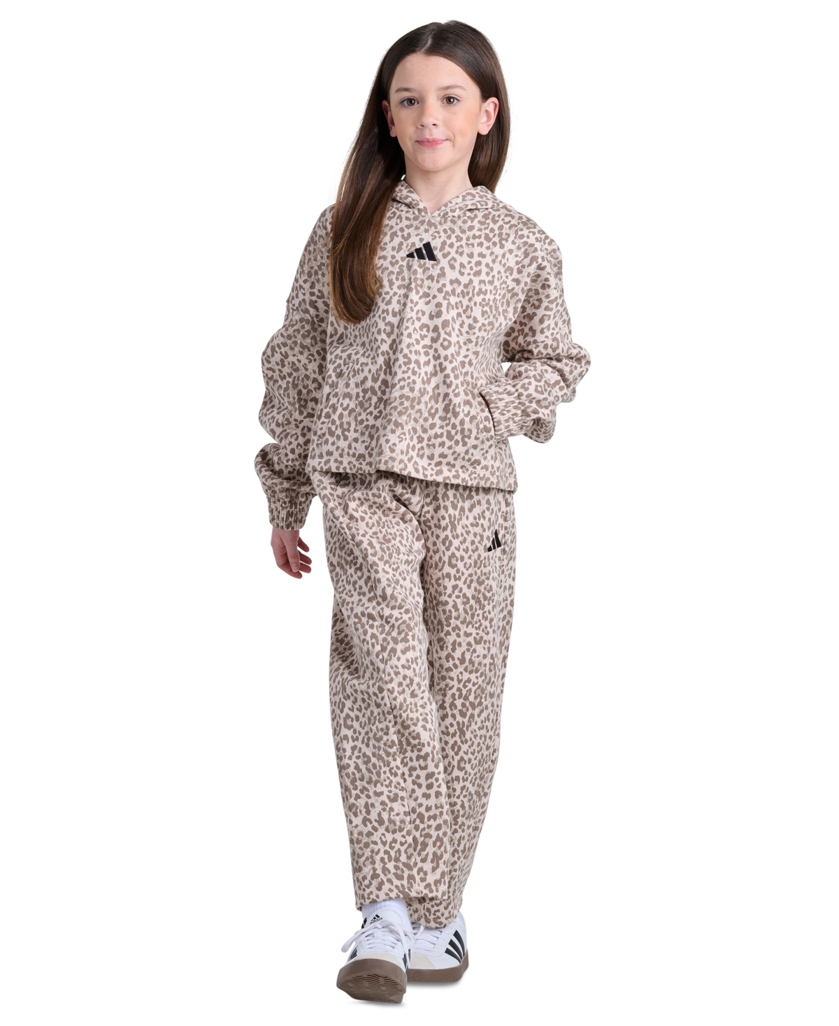 adidas Girls' 8-16 Long-Sleeve Heather Drop Shoulder Sweatshirt