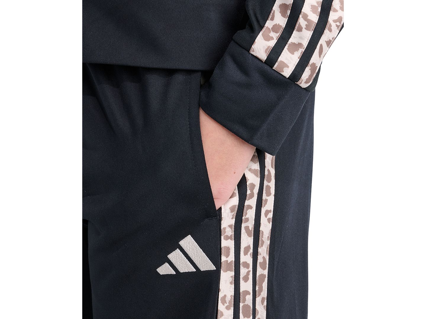 Детский комплект adidas: куртка с длинным рукавом и брюки, 8-16, цвет: Чёрный — фото 4