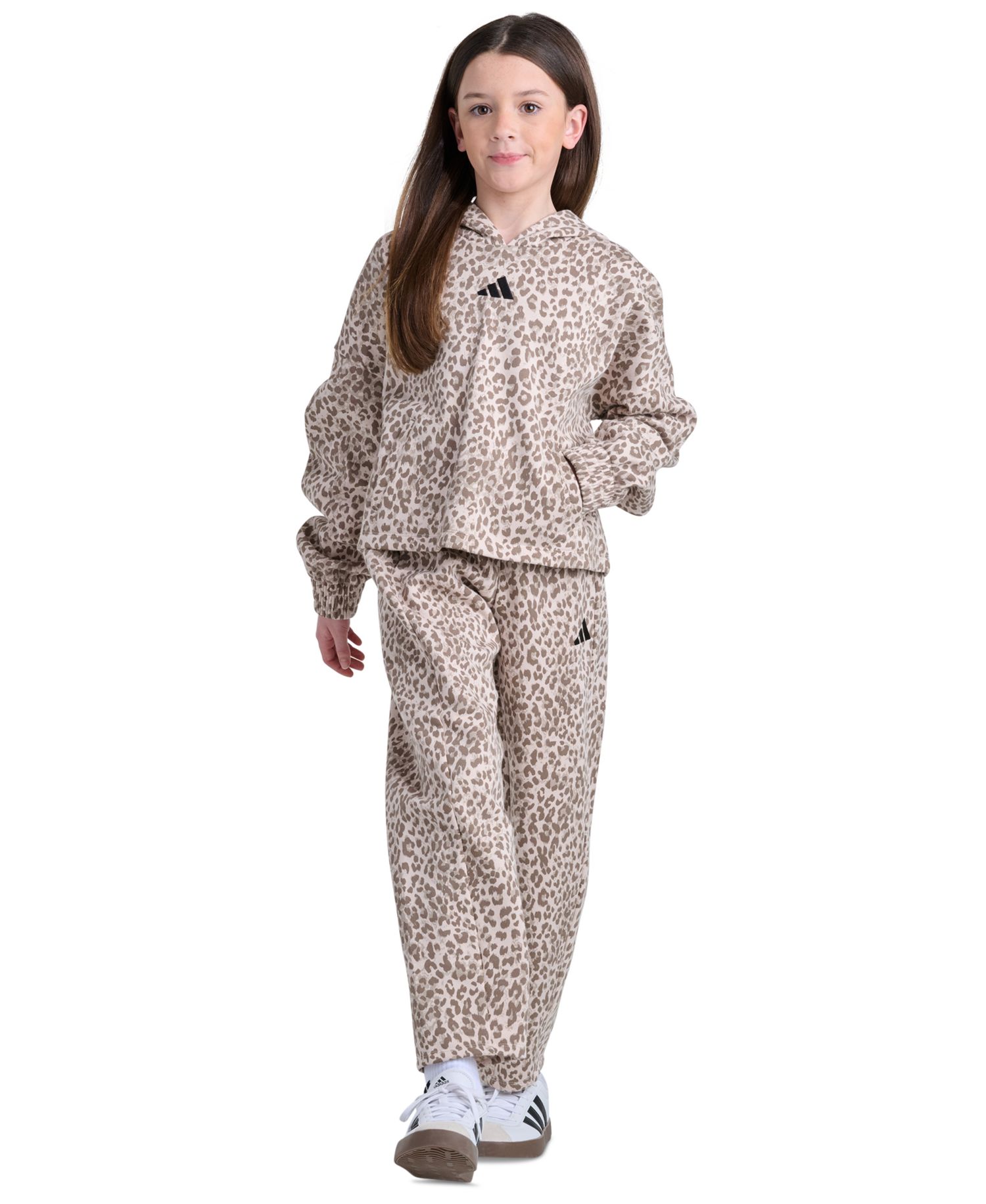 Girls' 8-16 Elastic Waistband Printed Barrel Leg Pants