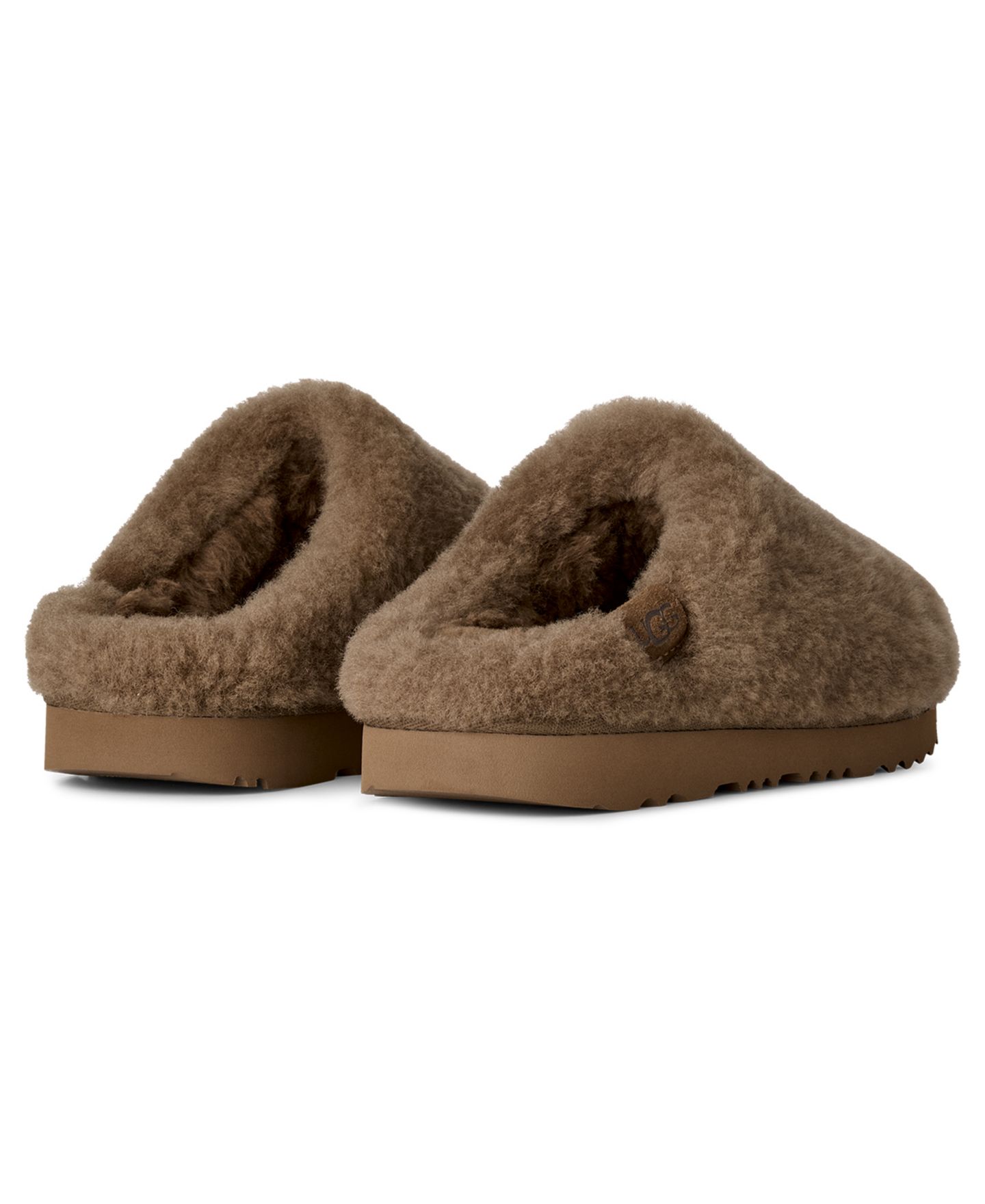 UGG® Детские домашние тапочки UGG Classic Fluffed без застёжки, цвет: Светлый бронзовый — фото 6
