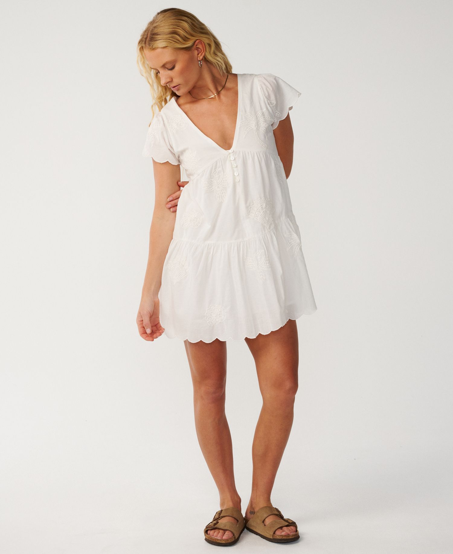 Women's Bossa Nova Short-Sleeve Embroidered Dress