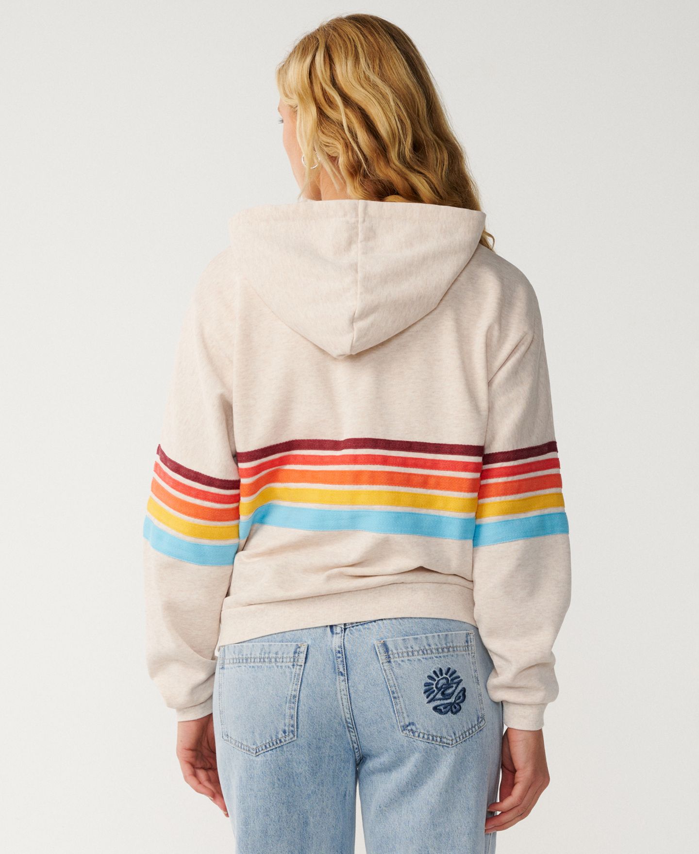 Женское худи Rip Curl Surf Revival Zip Thru, цвет: Овсяный — фото 3