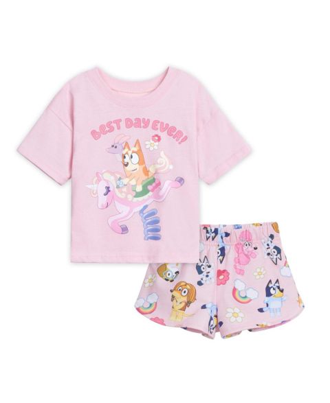 Bluey Toddler Girls (2T-12) 2-Piece T-Shirt and Shorts Set, цвет: Розовый