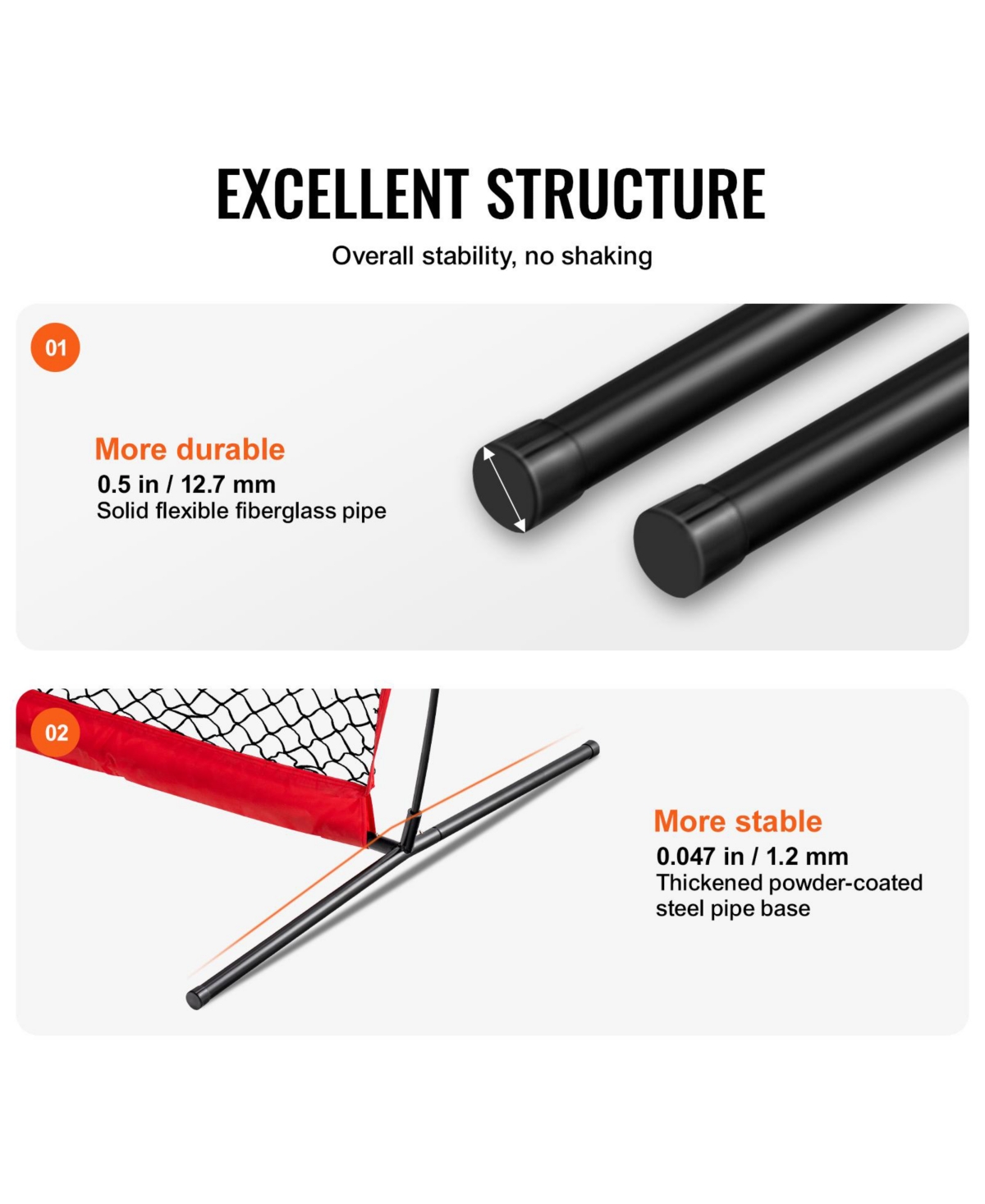 Vevor L Screen Baseball Pitching Net for Batting Cage Softball Screen