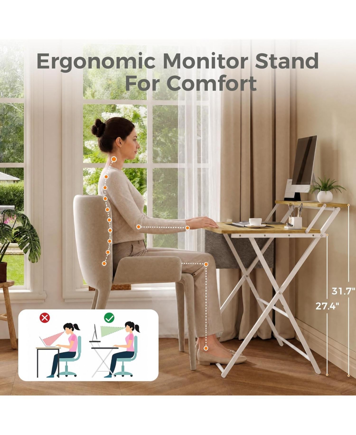 homfan Folding Desk No Assembly