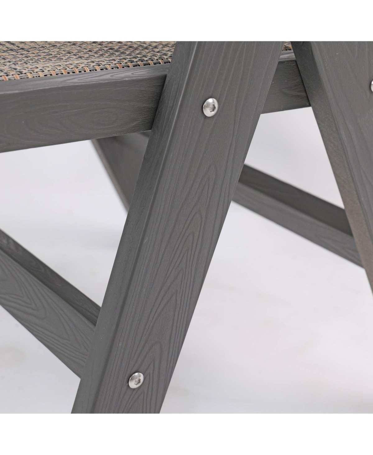 Clihome 1Piece Outdoor Dining Chair Hips Wood-Like with Woven Seat Ergonomic Armchair