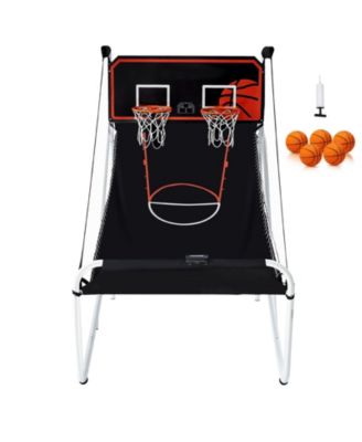Foldable Indoor Double Basketball Arcade Game 2 Player 5 Balls