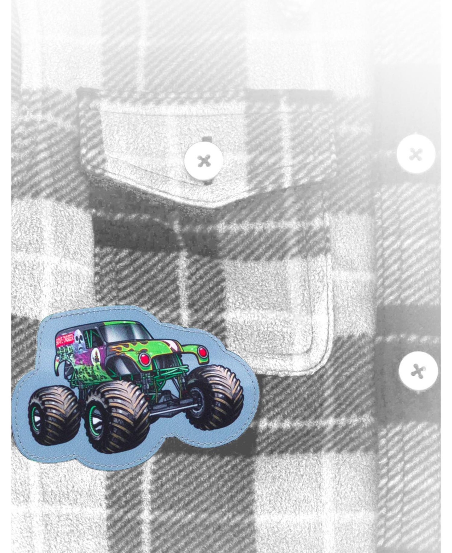 Boy's (6-8) Grave Digger Button Front Shacket