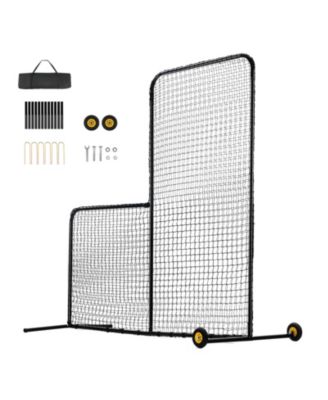 L Screen Baseball Pitching Net for Batting Cage Softball Screen 7x7ft